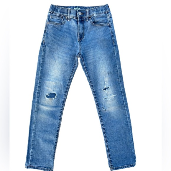 Old Navy Karate Slim Boys Medium Wash Distressed  Jeans Size 10 - Picture 1 of 7